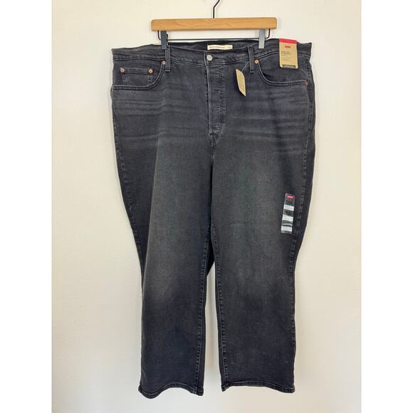 Levi’s Ribcage Straight Ankle Jeans 24W Black Wash NWT - Picture 1 of 10